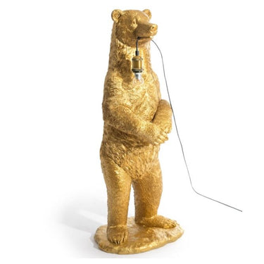 Gold Standing Bear Floor Lamp