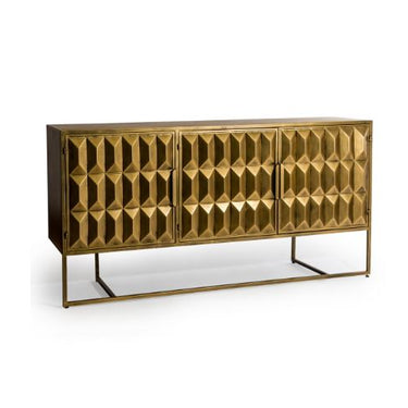 Industrial Gold 3 Door Large Metal Sideboard