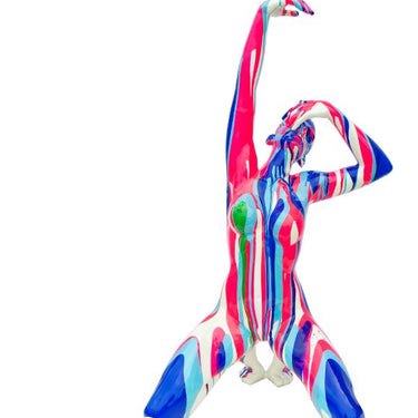 Amorous Pink and Blue Lady Sculpture