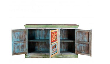 Hand Painted Vintage Ad 3 Door Sideboard