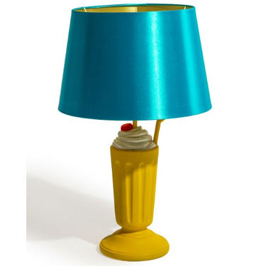 Milkshake Table Lamp with Blue Shade