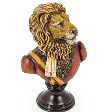 Gentry Lion Bust on Round Base