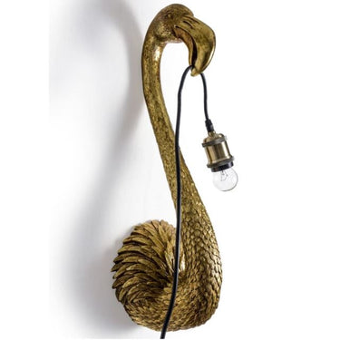 Gold Flamingo Head Wall Lamp
