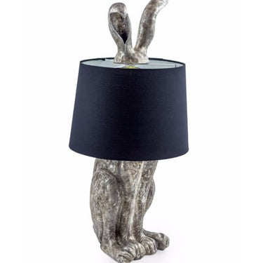 Silver Rabbit Lamp With Black Shade