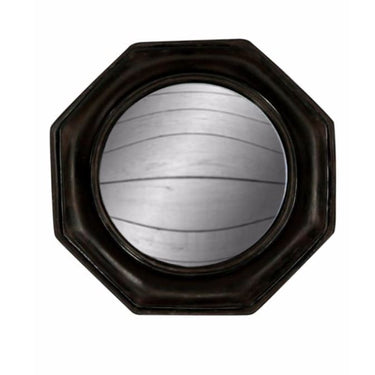 Antiqued Black Octagonal Framed Convex Mirror