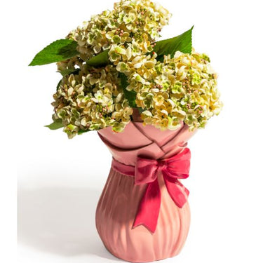 Large Ceramic Bow-Tied Bouquet Vase