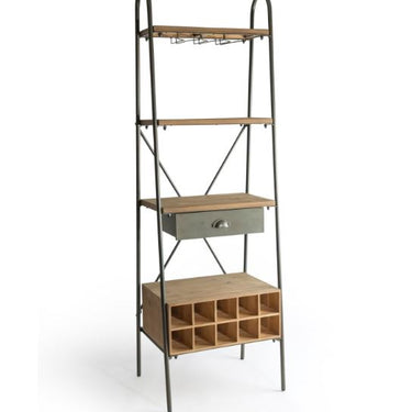 Metal & Wood Bar / Shelving Unit