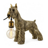 Antique Gold Schnauzer Dog Lamp