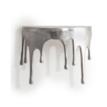 Raw Nickel Drip Small Oval Aluminium Wall Shelf