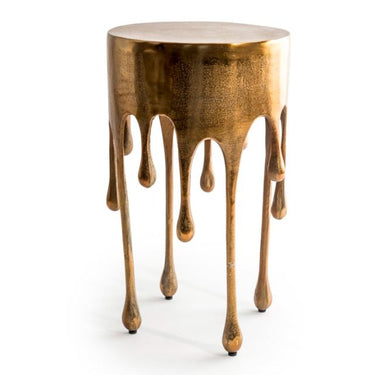 Gold Drip Round Aluminium Side Table