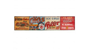 Hand Painted Vintage Ad 3 Door Sideboard