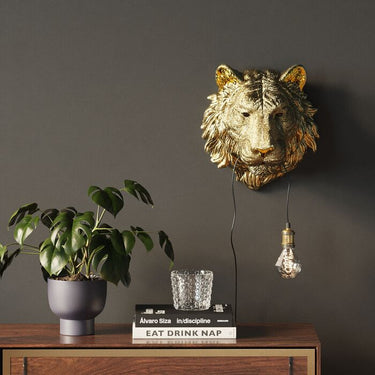 Tiger Head Wall Lamp 34cm