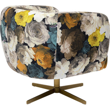 Swivel Peony Flower Yellow Armchair
