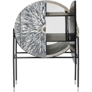 Round White Bar Cabinet
