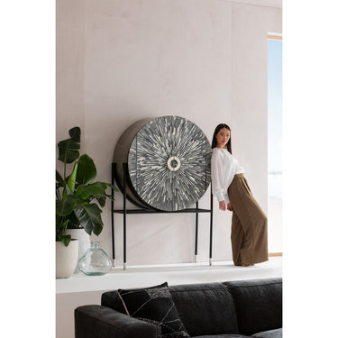 Round White Bar Cabinet