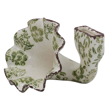 Gramophone Phone Speaker Floral Green
