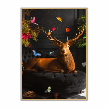 Stately Royal Stag Velvet Canvas Art