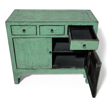 Light Green Cabinet 2 doors 3 drawers