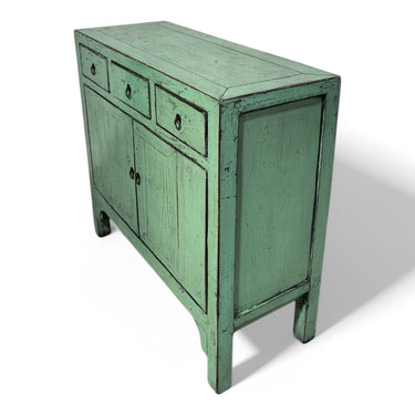 Light Green Cabinet 2 doors 3 drawers