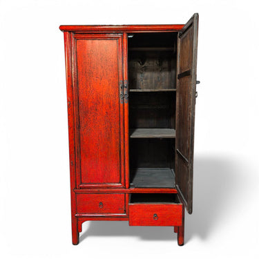 Red High cabinet 2 doors 2 drawers