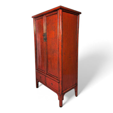 Red High cabinet 2 doors 2 drawers