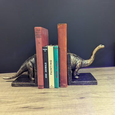 Cast Iron Antique Brontosaurus Bookends