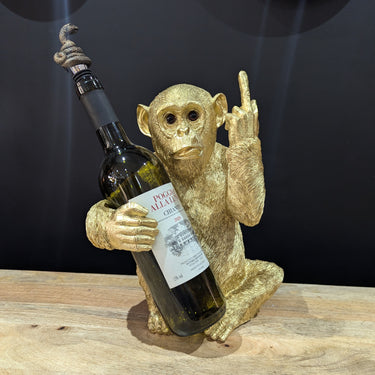 Naughty Gold Monkey Wine Bottle Holder