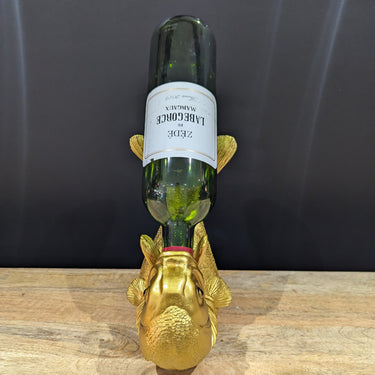 Gold Drink Like A Fish Wine Bottle Holder