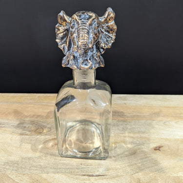 Large Elephant Head Stopper Glass Bottle
