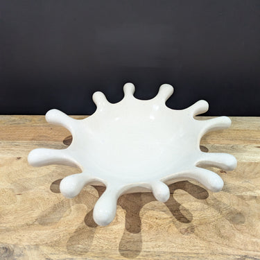 White Ceramic Splash Bowl