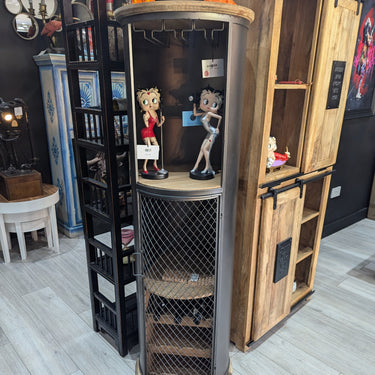 Iron & Fir Wood Bar Cabinet