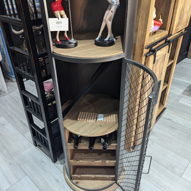 Iron & Fir Wood Bar Cabinet