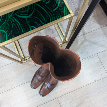 Pair of Leather Boots Umbrella Stand/Vase