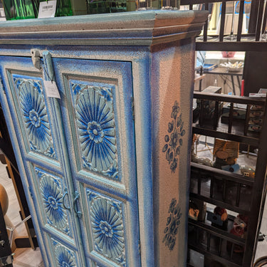 Blue Hand Painted 2 Door Cabinet