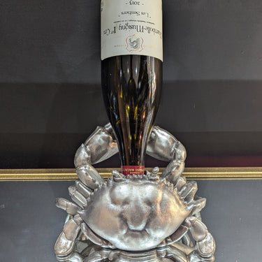 Silver Thirsty Crab Wine Bottle Holder