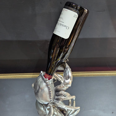 Silver Thirsty Crab Wine Bottle Holder
