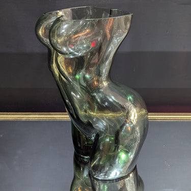 Large Green Female Body Glass Vase