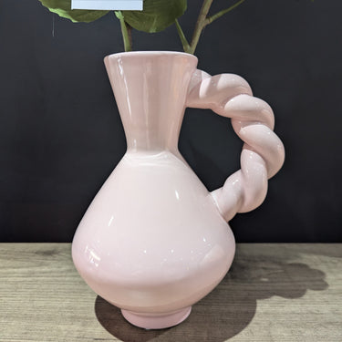 Pink Twisted Handle Vase