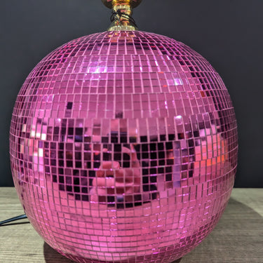 Pink Disco Ball Table Lamp