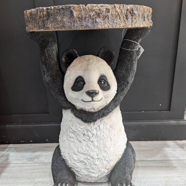Panda Holding Trunk Slice Side Table