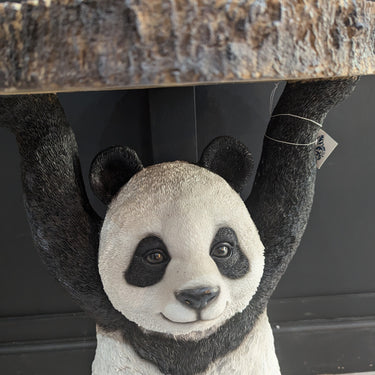 Panda Holding Trunk Slice Side Table