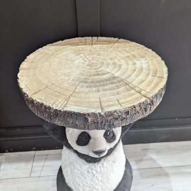 Panda Holding Trunk Slice Side Table