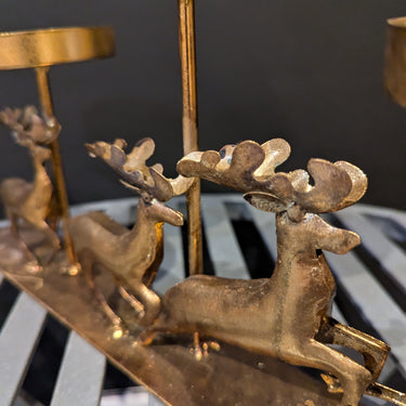 Gold Reindeer Candle Holder