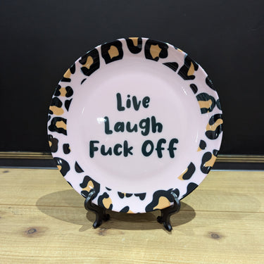 Live Laugh Leopard Print 8 Inch Plate