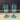 Teal Deco Face Wine Glasses