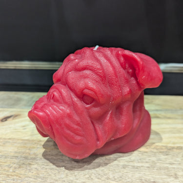 Hot Pink Large Bulldog Candle