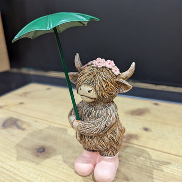 Highland Cow & Umbrella Girl