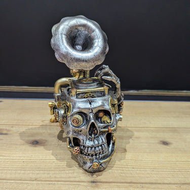 Steampunk Record Player Skull