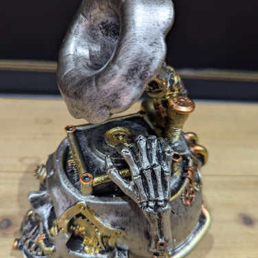 Steampunk Record Player Skull