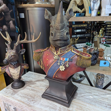 65cm Large Gentry Rhino Bust on Square Base